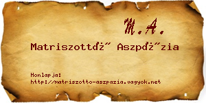 Matriszottó Aszpázia névjegykártya